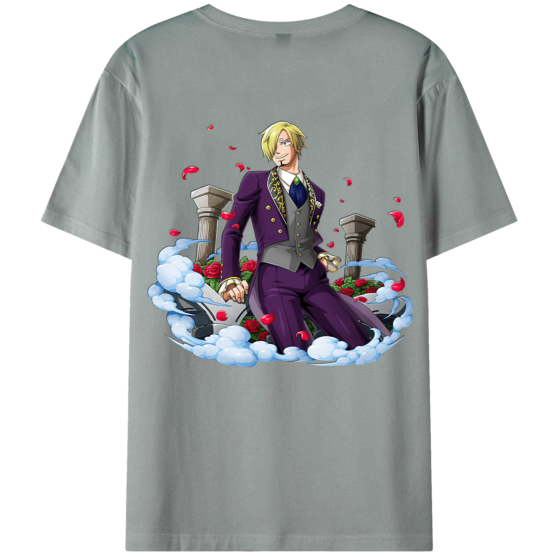 （画像用） ワンピース サンジ ONE PIECE Sanji 綿100％ メンズ半袖Tシャツ（バックプリント） 通気性